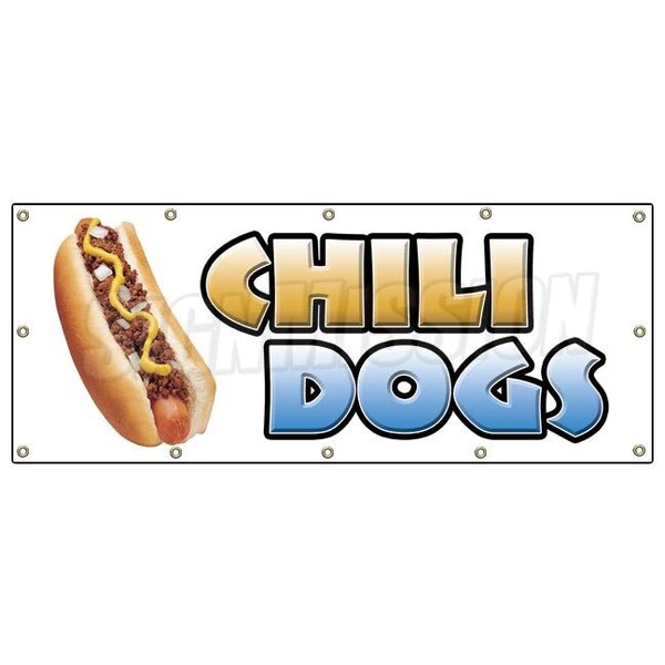 CHILI DOGS BANNER SIGN hot dog cart stand signs franks dogs wiener